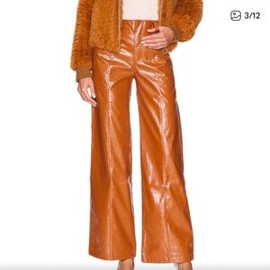 Free People Star-crossed lovers vegan straight leg pants Wide-Leg leather Pants